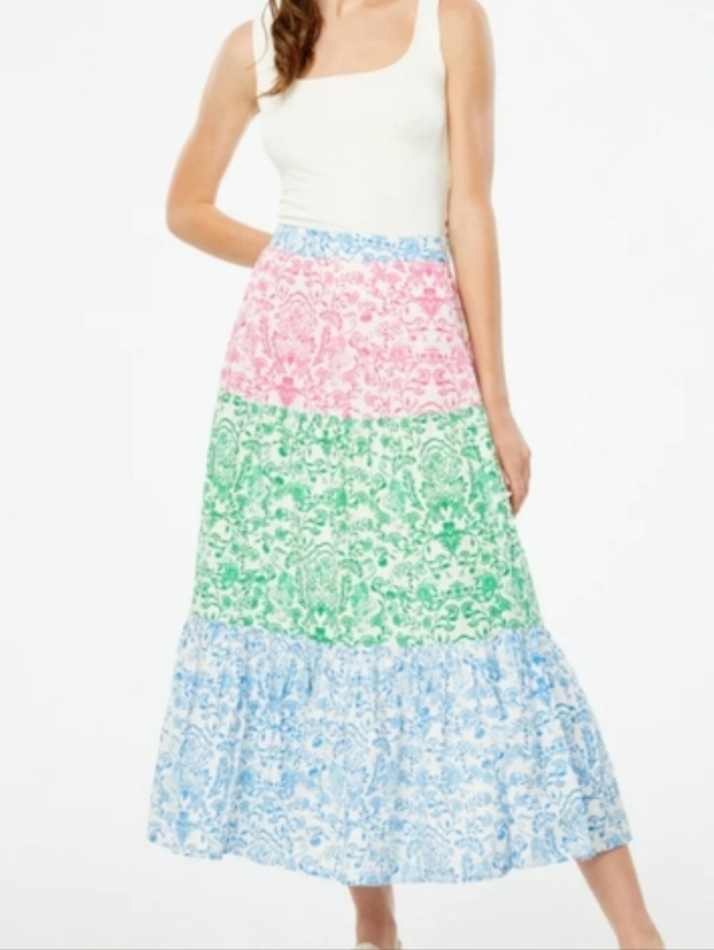 Roller Rabbit Print Maxi Skirt, Size XS